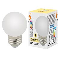 Лампа светодиодная Volpe  Шар LED-G45-1W/3000K/E27/FR/С 1Вт Е27 220В 3000К картинка 